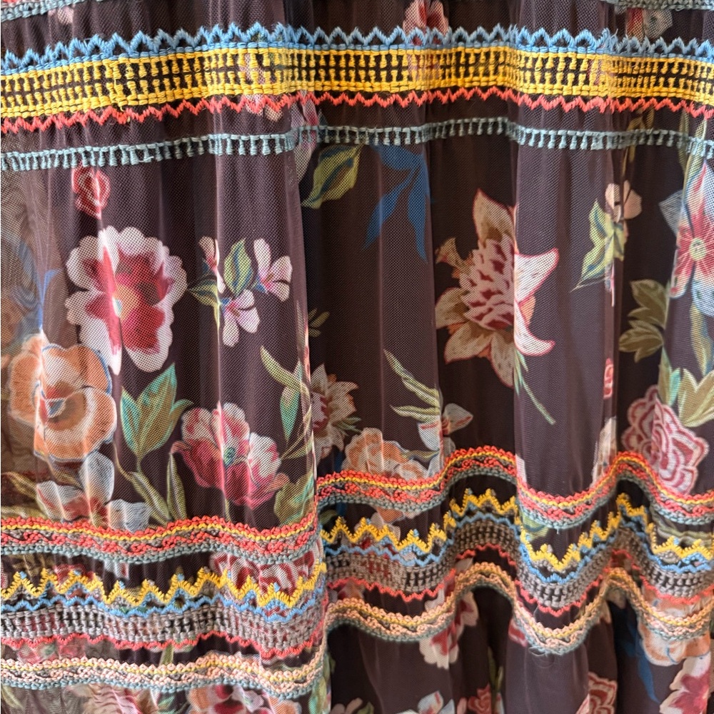 Biya by Johnny Was embroidered mesh maxi XL - Picture 5 of 6